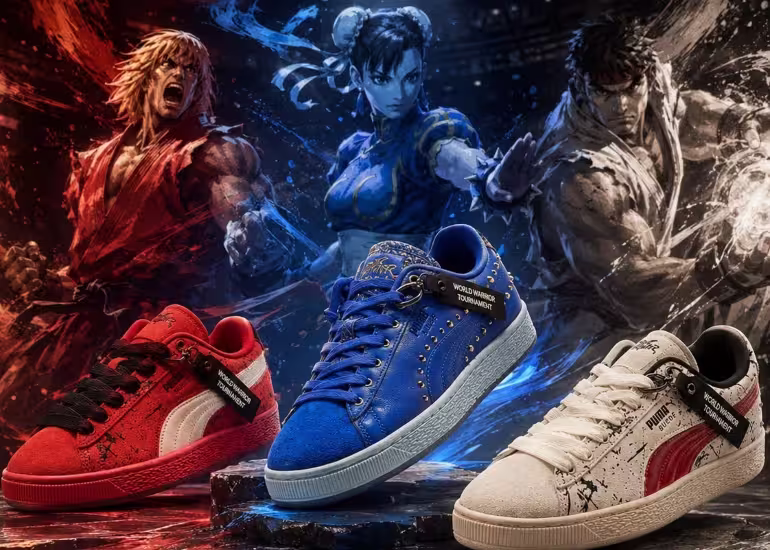 Ryu, Ken y Chun-Li de Street Fighter llegan a los sneakers con PUMA