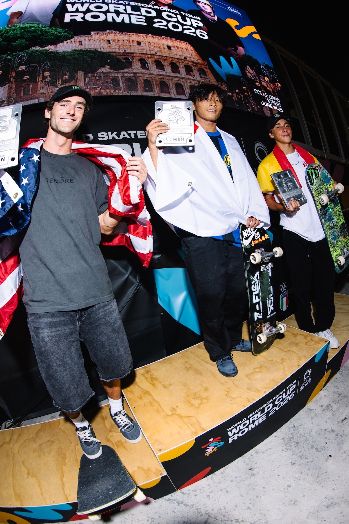 Imagen del artículo: Issei Sakurai y Mizuho Hasegawa conquistaron Roma en el World Skateboarding Tour