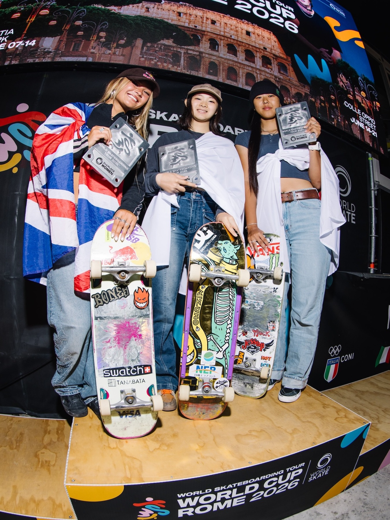 Imagen del artículo: Issei Sakurai y Mizuho Hasegawa conquistaron Roma en el World Skateboarding Tour