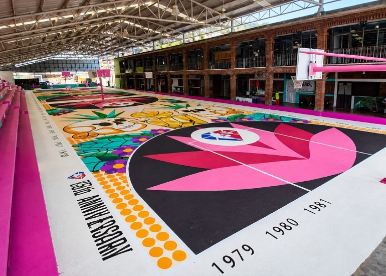 La cancha de Ixtlán de Juárez que la NBA convirtió en una obra de arte urbano